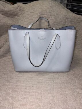 kate spade Light Blue Leather Tote Bag